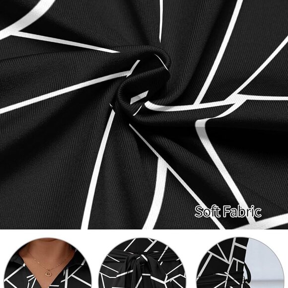 Plus Size Midi Dress for Women - Printing Summer Dresses for Wedding Guest Cockt - Picture 9 of 9